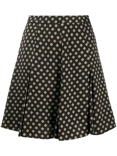 Michael Michael Kors Geometric Print Skirt In Black