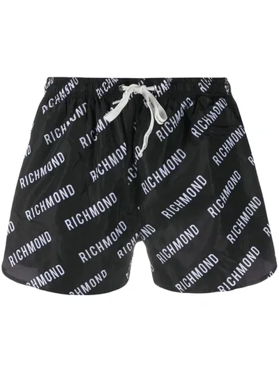 John Richmond Logo-print Swim Trunks In Black