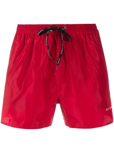 John Richmond Stephanie Logo-print Swim Trunks In Red