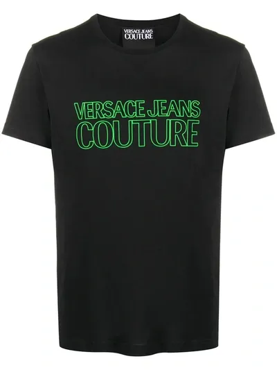 Versace Jeans Couture Logo Print T-shirt In Black