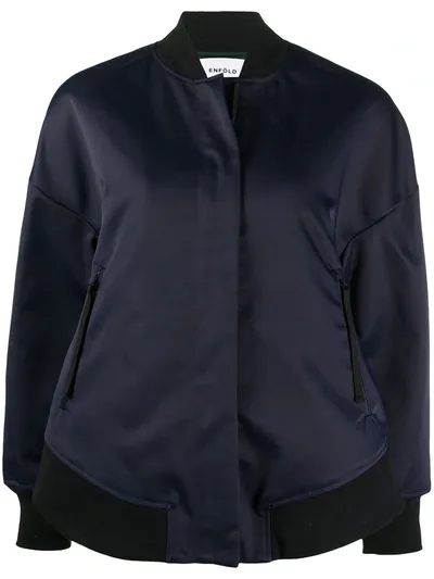 Enföld Zipped Bomber Jacket In Blue