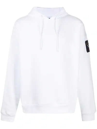 Paul & Shark Long Sleeve Printed Logo Hoodie In White