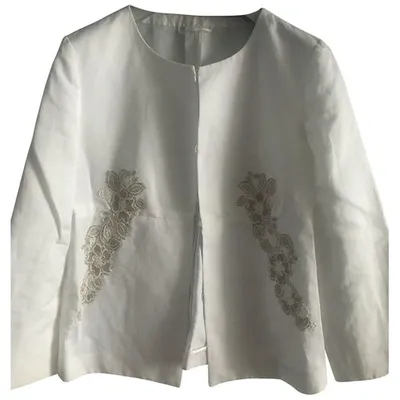 Pre-owned Max Mara Short Vest In White