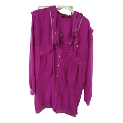 Pre-owned Patrizia Pepe Silk Trench Coat In Pink