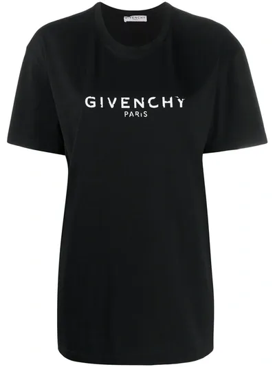 Givenchy Antique-effect Logo Oversize T-shirt In Black