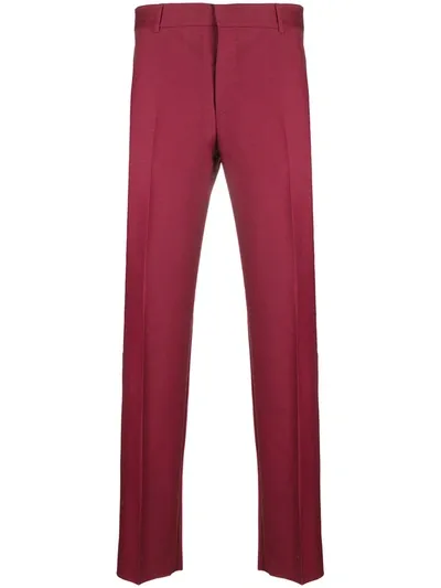 Alexander Mcqueen Tailored Straight-leg Trousers In Red