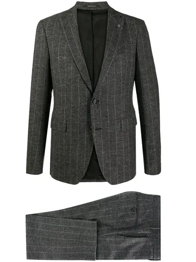 Tagliatore Two-piece Pinstripe Suit In Grey