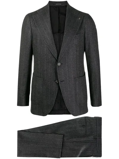 Tagliatore Pinstripe Single-breasted Suit In Grey