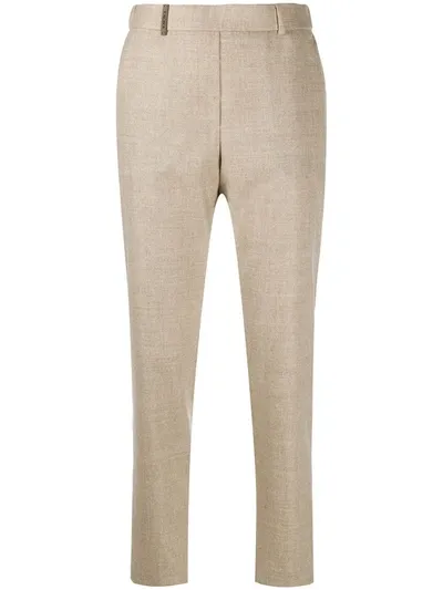 Peserico High-waisted Tapered Trousers In Neutrals