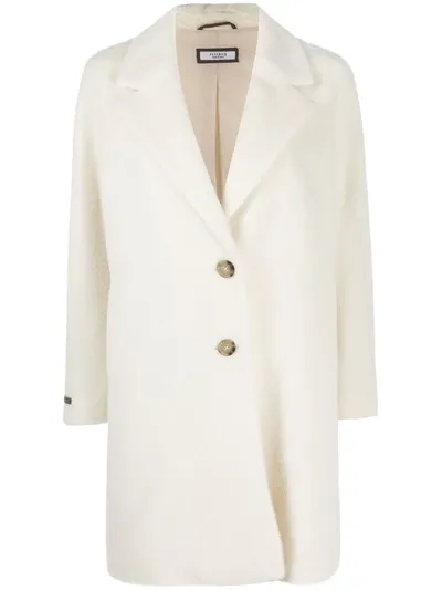 Peserico Fur-trimmed Single-breasted Coat In White