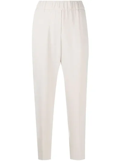 Peserico Elasticated Tapered Trousers In Neutrals