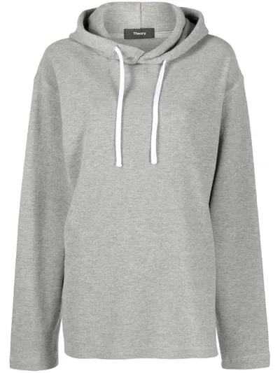 Theory Longline Vents Hoodie In Grey