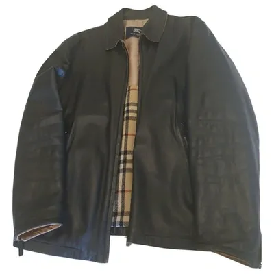 Pre-owned Burberry Leather Jacket In Black