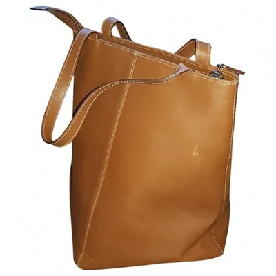 Pre-owned Lancel Leather Handbag In Camel