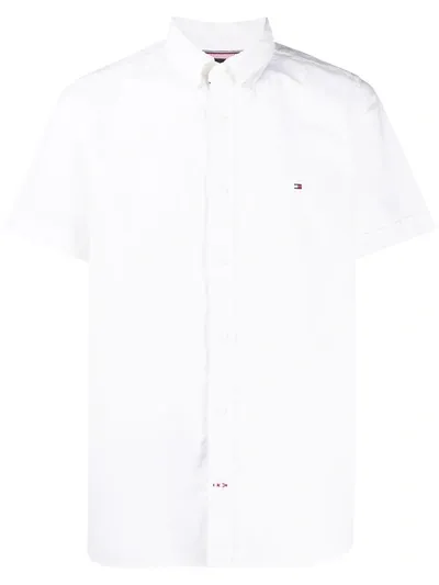 Tommy Hilfiger Logo Embroidered Shirt In White