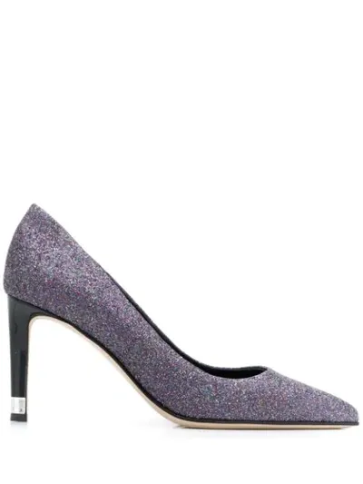 Giuseppe Zanotti Glitter Detail 90mm Pumps In Purple