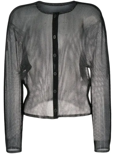 Issey Miyake Net Cardigan In Black