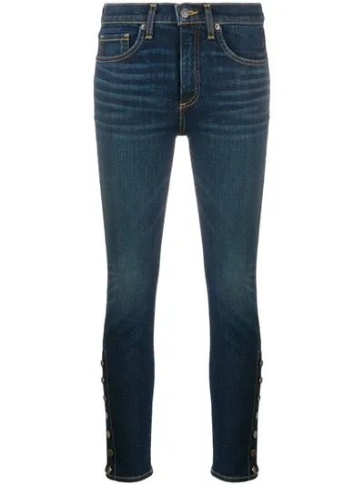 Veronica Beard Debbie Side Vent Jeans In Blue