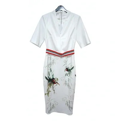 Pre-owned Ted Baker Mid-length Dress In White