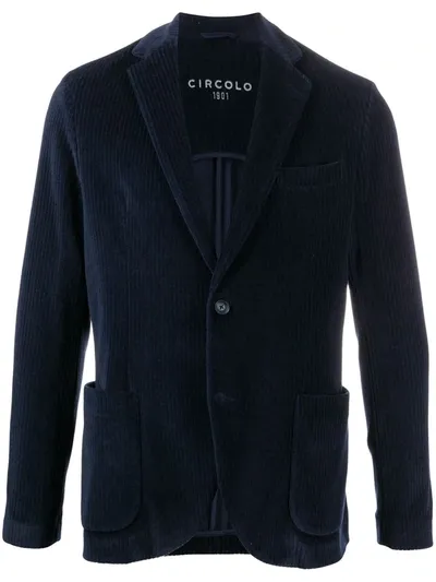 Circolo 1901 Corduroy Single-breasted Blazer In Blue