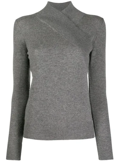 Agnona Cashmere Long-sleeve Jumper In Grey