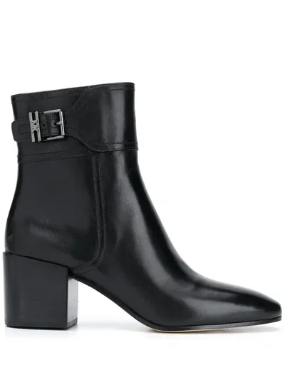 Michael Michael Kors Block Heel Ankle Boots In Black