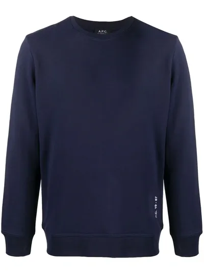 Apc Armand Long Sleeve Sweater In Blue