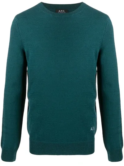 Apc Slim-fit Ribbed Knit Jumper In Green