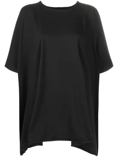 Rick Owens Drkshdw Oversized Handkerchief Hem T-shirt In Black