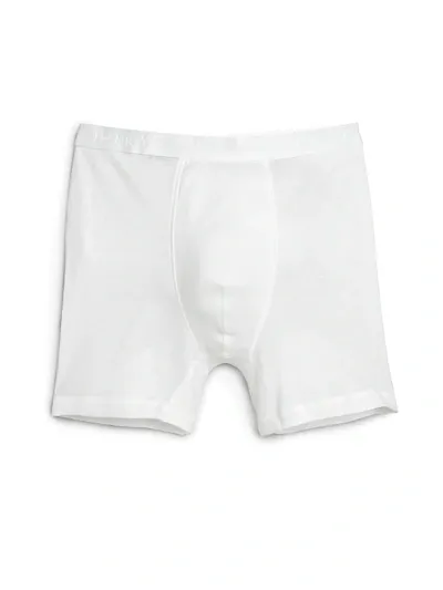 Hanro Mercerised Stretch-cotton Boxer Briefs In All White