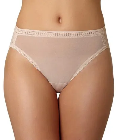 On Gossamer Gossamer Mesh Hi-cut Brief In Blush