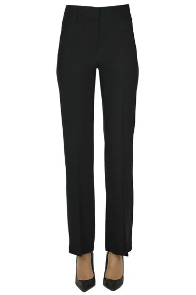 Dondup Marion Crepè Trousers In Black