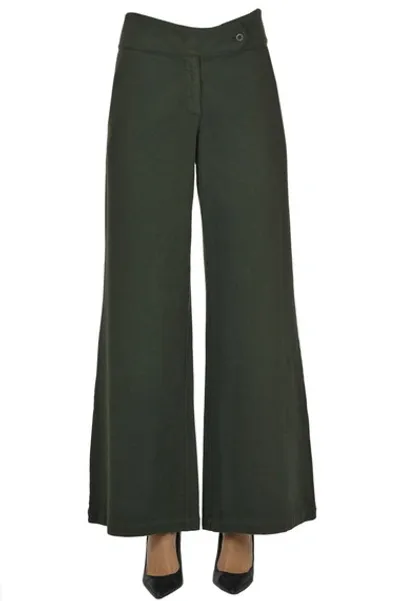 Labo.art Wide Leg Trousers In Dark Green