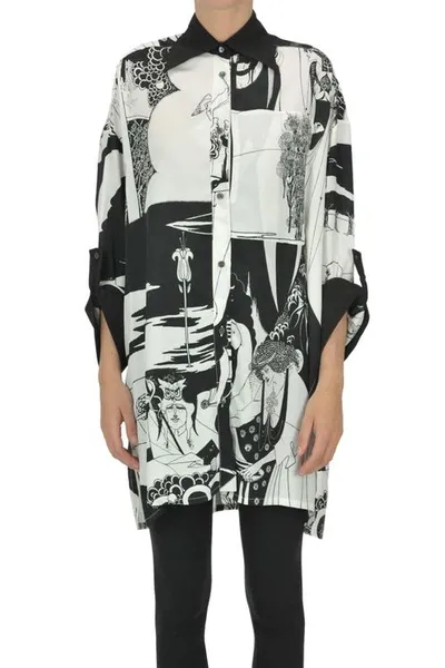 Loewe Printed Maxi Shirt In Black