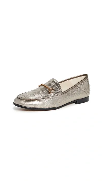 Sam Edelman Loraine Metallic Effect Leather Loafers In Gold