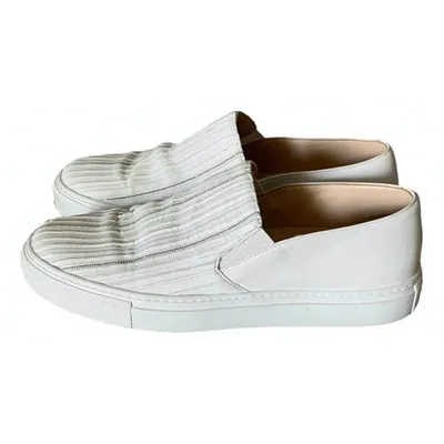 Pre-owned Fabiana Filippi Leather Trainers In White