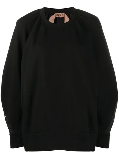 N°21 Oversized Mesh Back Sweatshirt In Black