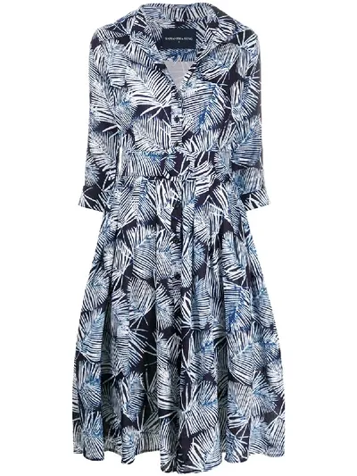 Samantha Sung Audrey Batik Shirt Dress In Blue