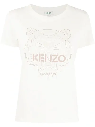 Kenzo Tiger-motif T-shirt In White