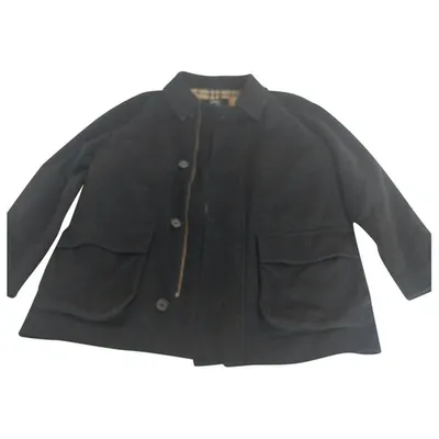 Pre-owned Burberry Wool Peacoat In Black