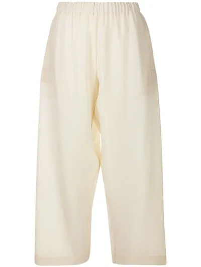 Daniela Gregis Wide-leg Cropped Trouser In White