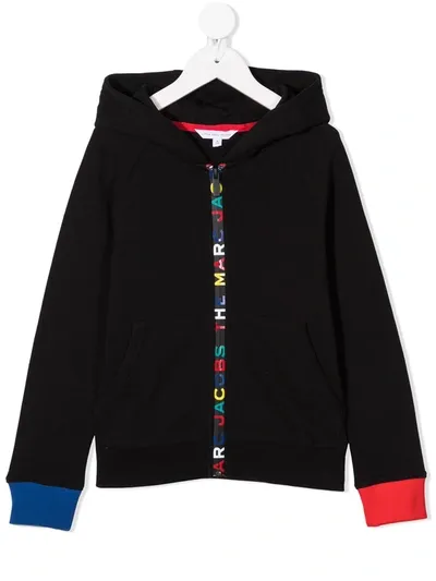 Little Marc Jacobs Kids' Logo Cotton Sweatshirt Hoodie In Black