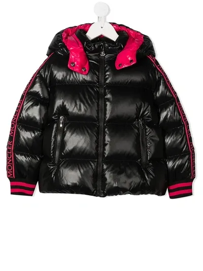 Moncler Kids' Hooded Padded Jacket In Black