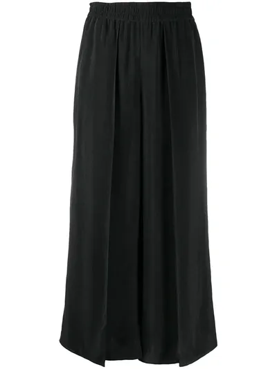 Alice And Olivia Elba Cropped Cupro Wide-leg Pants In Black