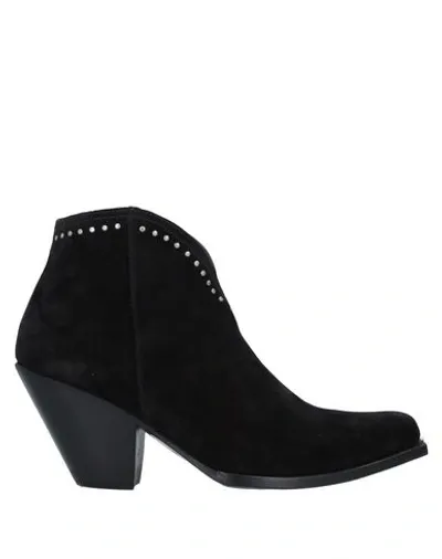 Celine Berlin Studded Suede Texan Boots In Black