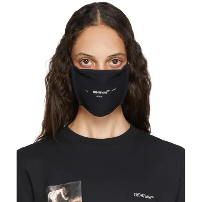 Off-white Black Logo Mask In Black/white