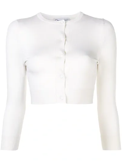 Oscar De La Renta Round-neck Cardigan In White