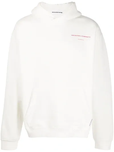 Alexander Wang Logo Print Hoodie In White