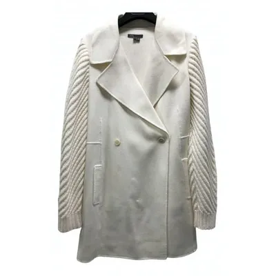 Pre-owned Vince Wool Trench Coat In Ecru