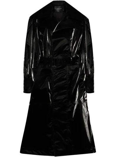 Mugler Oversized Trench Coat In Black